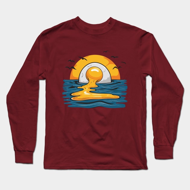 Sunset Breakfast Long Sleeve T-Shirt by Sideways Tees